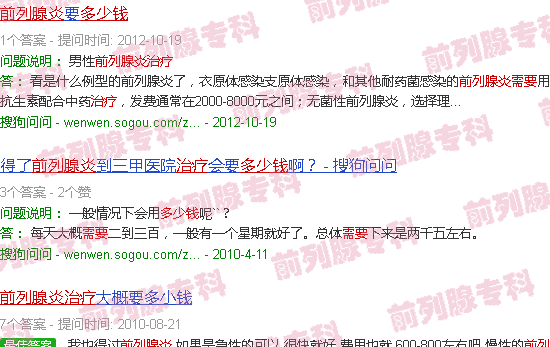 汕头治疗前列腺炎需要多钱