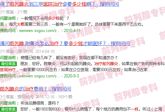 汕头去医院治疗前列腺炎大概多少钱